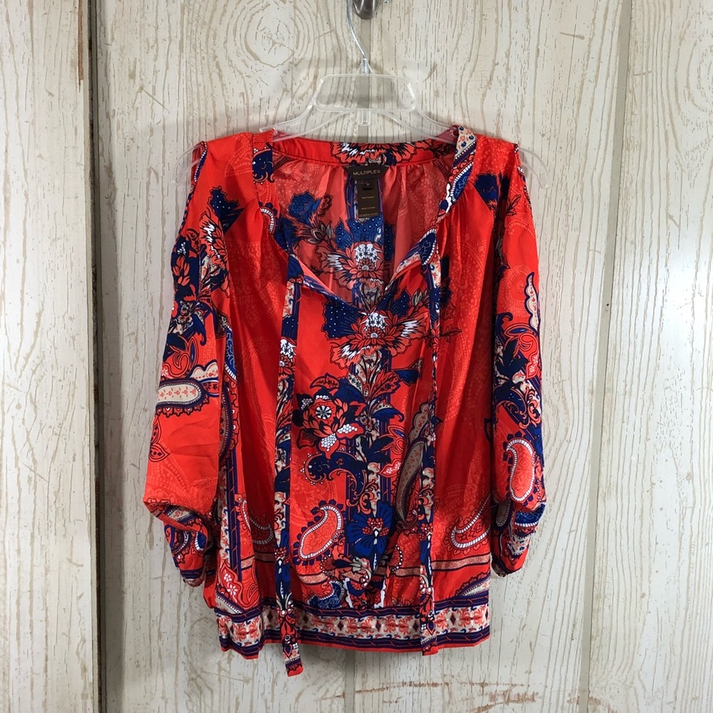 Multiples Orange Banded Bottom Top Sm S16